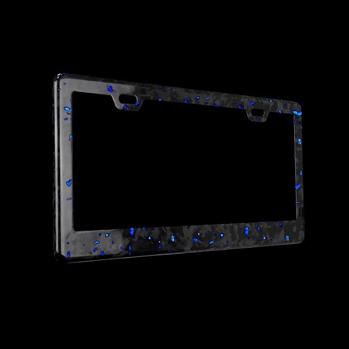 Forged Carbon Fiber License Plate - Blue Forged