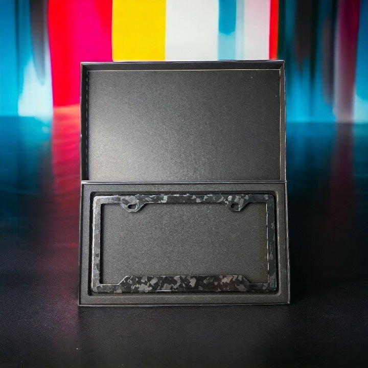 Forged Carbon Fiber License Plate - Red Forged