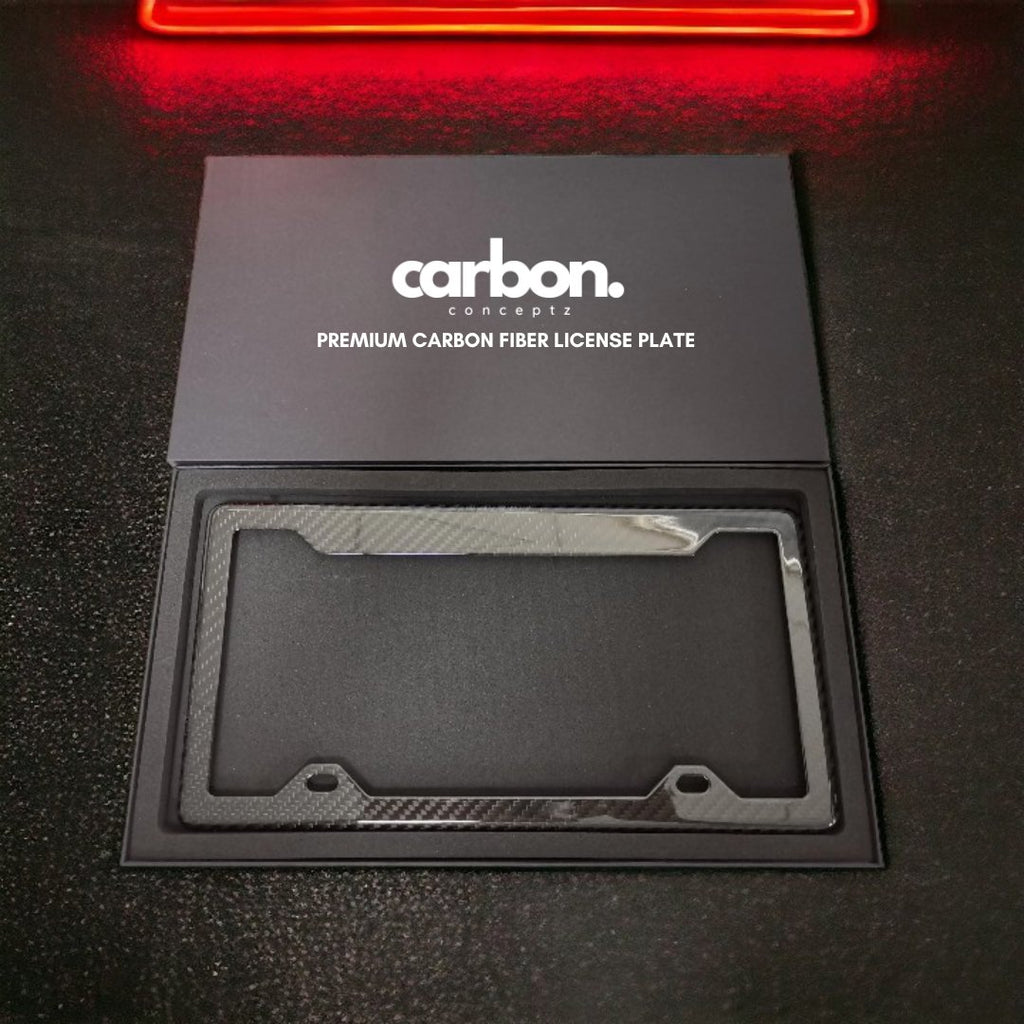 Red Classic Carbon Fiber License Plate