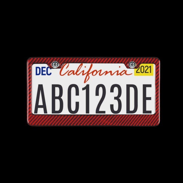 Red Classic Carbon Fiber License Plate